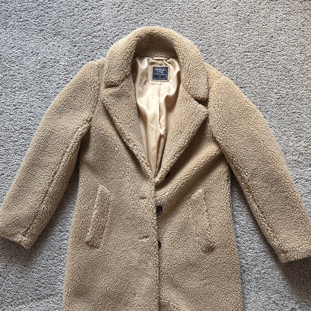 Abercrombie & Fitch Beige Teddy Jacket